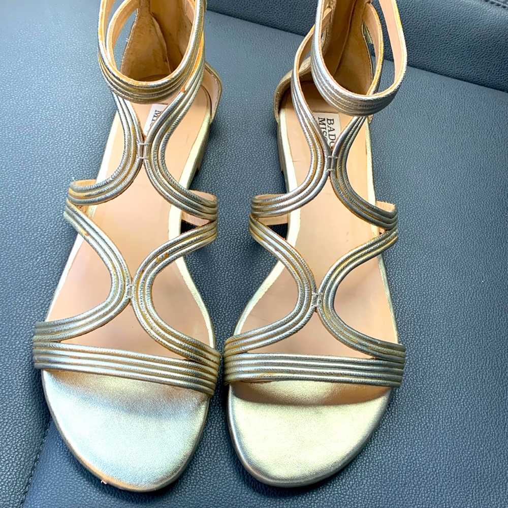 Badgley Mischka Women's Torrence Dress Sandal, Platino. size 7